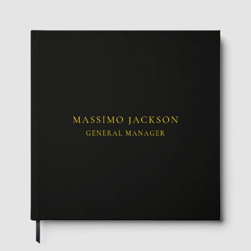 Black Gold Colors Professional Trendy Minimalist Guest Book