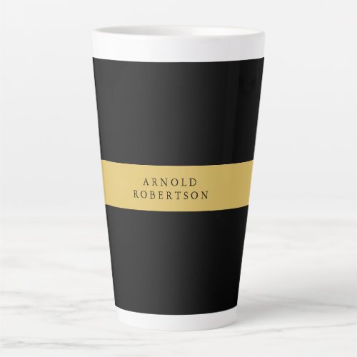 Black Gold Colors Professional Trendy Minimalist Latte Mug