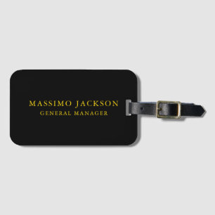 Black Gold Colors Professional Trendy Minimalist Luggage Tag