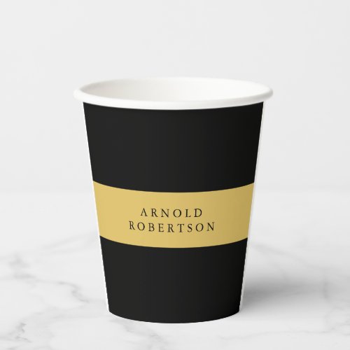Black Gold Colors Professional Trendy Minimalist Paper Cups