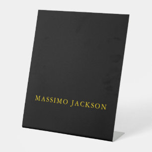 Black Gold Colors Professional Trendy Minimalist Pedestal Sign