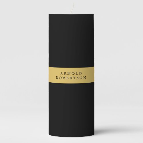 Black Gold Colors Professional Trendy Minimalist Pillar Candle