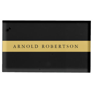 Black Gold Colors Professional Trendy Minimalist Place Card Holder