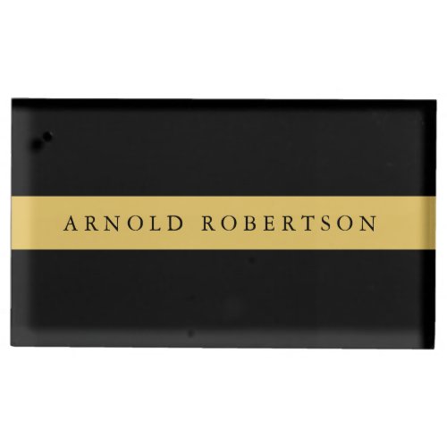 Black Gold Colors Professional Trendy Minimalist Place Card Holder