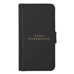Black Gold Colors Professional Trendy Minimalist Samsung Galaxy S5 Wallet Case