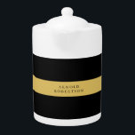 Black Gold Colors Professional Trendy Minimalist Teapot<br><div class="desc">Represent yourself with this modern,  elegant design. This template can be customized to meet all professional occupations.</div>