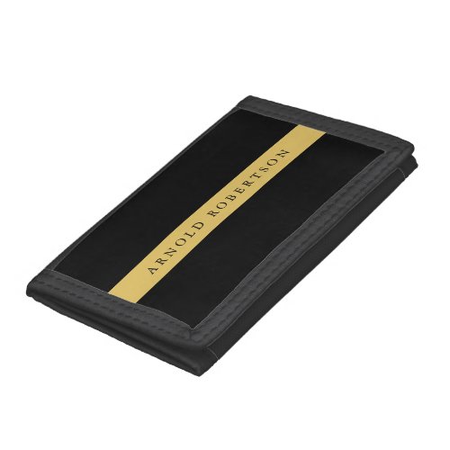 Black Gold Colors Professional Trendy Minimalist Trifold Wallet