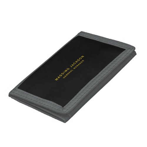 Black Gold Colors Professional Trendy Minimalist Trifold Wallet