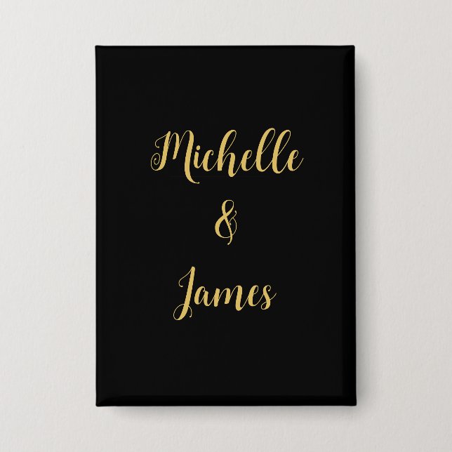 Black & Gold Colors Professional Trendy Modern Button (Front)