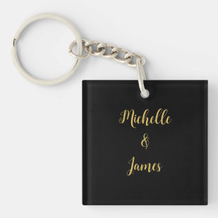 Black & Gold Colors Professional Trendy Modern Keychain