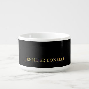 Black Gold Colors Professional Trendy Modern Name Bowl