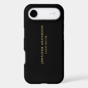Black Gold Colors Professional Trendy Modern Name iPhone 17 Air Case