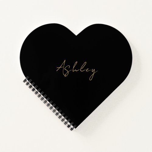 Black Gold Colors Professional Trendy Modern Name Notebook
