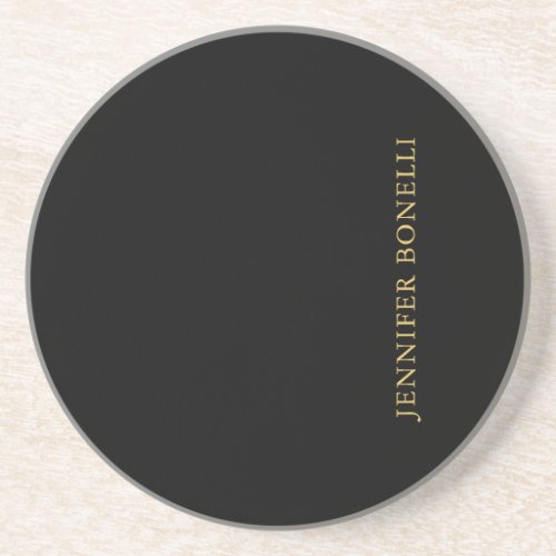 Black Gold Colors Professional Trendy Modern Plain Coaster