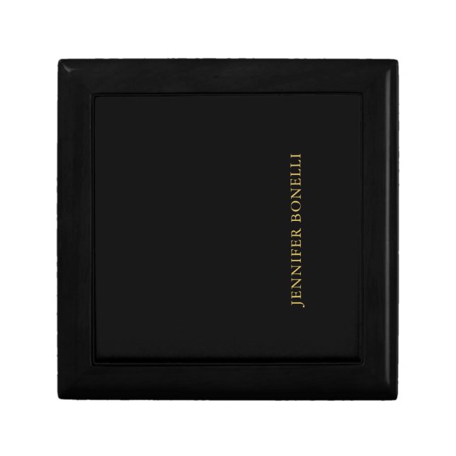 Black Gold Colors Professional Trendy Modern Plain Gift Box (Front)