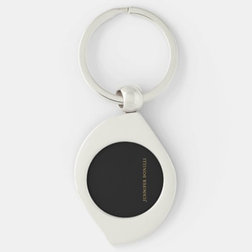 Black Gold Colors Professional Trendy Modern Plain Keychain