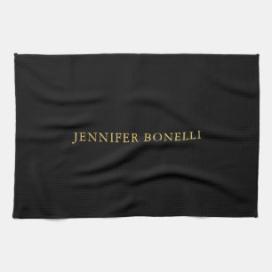 Black Gold Colors Professional Trendy Modern Plain Kitchen Towel