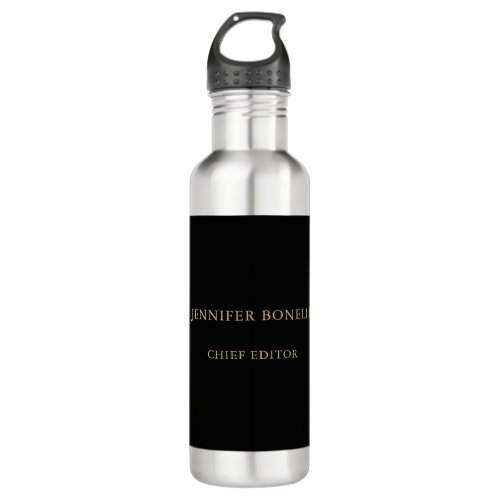 Black Gold Colors Professional Trendy Modern Plain Stainless Steel Water Bottle