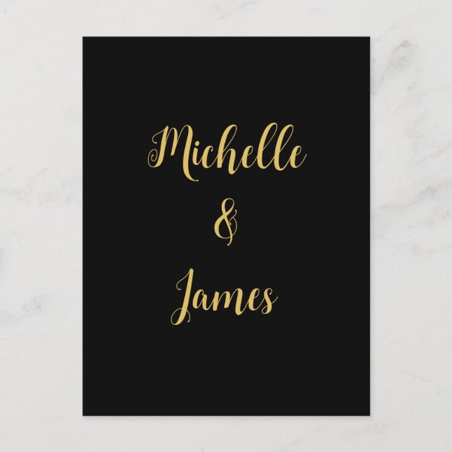 Black & Gold Colors Professional Trendy Modern Postcard (Front)