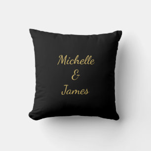 Black & Gold Colors Professional Trendy Modern Throw Pillow
