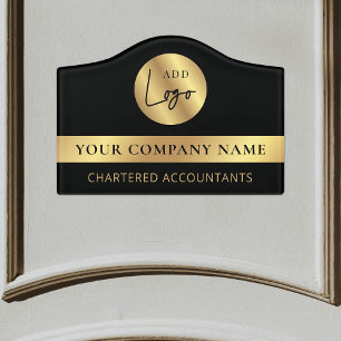 Black & Gold Company Logo Corporate Business Door Sign