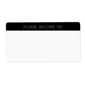 Black Gold Computer Font Mailing Address Label