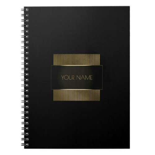 Black Gold Conceptual Minimal Name Branding Corpor Notebook