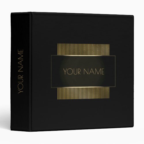 Black Gold Conceptual Minimal Name Geometry Binder