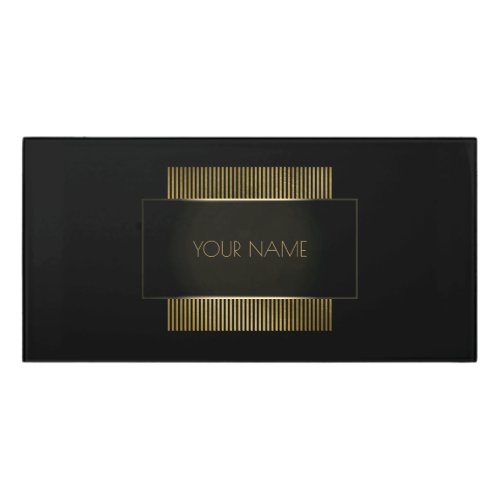 Black Gold Conceptual Minimal Name Geometry Door Sign