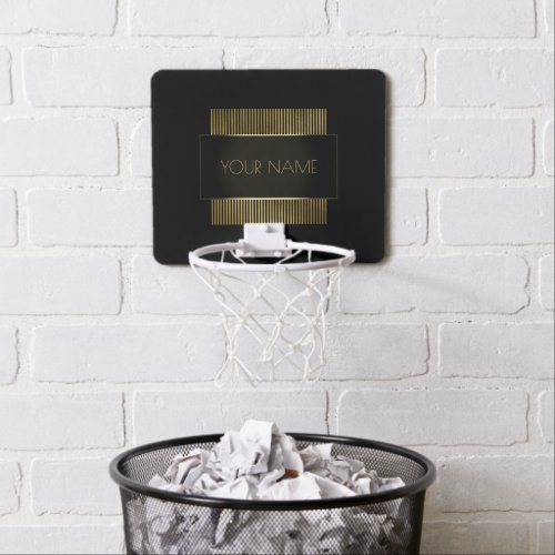 Black Gold Conceptual Minimal Name Geometry Mini Basketball Hoop