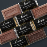 Black gold Confetti 50th anniversary Love Favor<br><div class="desc">Commemorate a half-century of love and commitment with the Black Gold Confetti 50th Wedding Anniversary Favor Mini Chocolates. These personalized mini chocolates not only add a touch of sophistication to your celebration but also convey your gratitude to those who have been a part of your enduring journey. Featuring the word...</div>