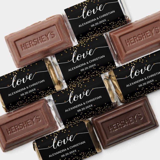 Black gold Confetti 50th anniversary Love Favor (Assorted)
