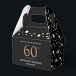 Black Gold Confetti 60th birthday Favor Box<br><div class="desc">Make the 60th birthday celebration truly memorable with our Black Gold Confetti 60th Birthday Favor Box. This elegant and sophisticated design features a stunning gold, black, and white confetti theme, perfect for celebrating this special milestone. Personalize the favor box with the celebrant's name and party date to add a personal...</div>