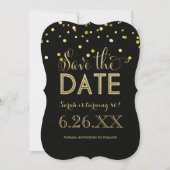 Black Gold Confetti Any Occasion Save the Date (Front)