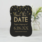 Black Gold Confetti Any Occasion Save the Date (Standing Front)