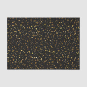 Black Gold Confetti Dots Elegant Glam Tissue Paper