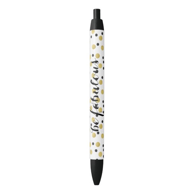 Black Gold Confetti Fabulous Pen (Front Vertical)