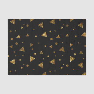 Black Gold Confetti Polka Dots Elegant Triangles Tissue Paper