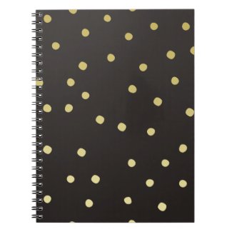 Black & Gold Confetti / Polkadots - Photo Notebook