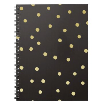 Black & Gold Confetti / Polkadots - Photo Notebook