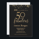 Black Gold Confetti Surprise 50 and fabulous Invitation<br><div class="desc">Introducing our "50 and Fabulous 50th Birthday Custom Gold Confetti on Black Invitation Template" – a luxurious choice for celebrating this milestone occasion in style. This invitation template features a stunning gold confetti design against a sleek black background, exuding sophistication and elegance. Customize the invitation with the honoree's name and...</div>
