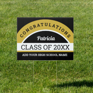 Black Gold Congratulations Graduate Class of 2020 Sign