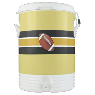 Black & Gold Contemporary Football Design Beverage Cooler