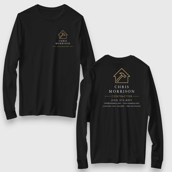 Black Gold Contractor Home Repair Work T Shirt