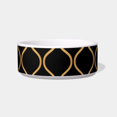 Black gold cool trendy retro abstract design bowl