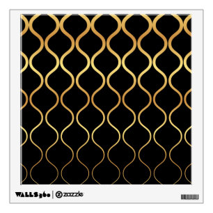 Black, gold, cool, trendy, retro abstract design wall decal