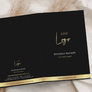 Black & Gold Corporate Logo Business Promotional Pocket Folder