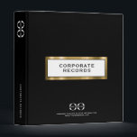 Black Gold Corporate Records Book Binder<br><div class="desc">Corporate Record Book Binder designed for storing corporate documents and records. Ideal for corporate records, documents, financials, bookkeeping, creating corporate compliance kits, creating a corporate record book for LLC, S Corp and more. Designed with a horizontal logo banner image (2560 x 1440 px), you can customize by changing the text...</div>