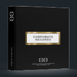 Black Gold Corporate Records Book Binder<br><div class="desc">Corporate Record Book Binder designed for storing corporate documents and records. Ideal for corporate records, documents, financials, bookkeeping, creating corporate compliance kits, creating a corporate record book for LLC, S Corp and more. Designed with a horizontal logo banner image (2560 x 1440 px), you can customize by changing the text...</div>