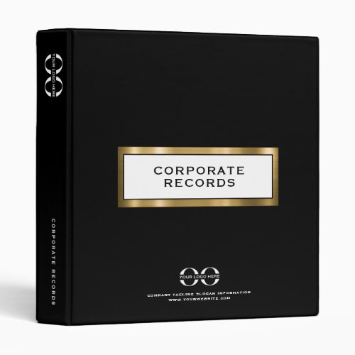 Black Gold Corporate Records Book Binder